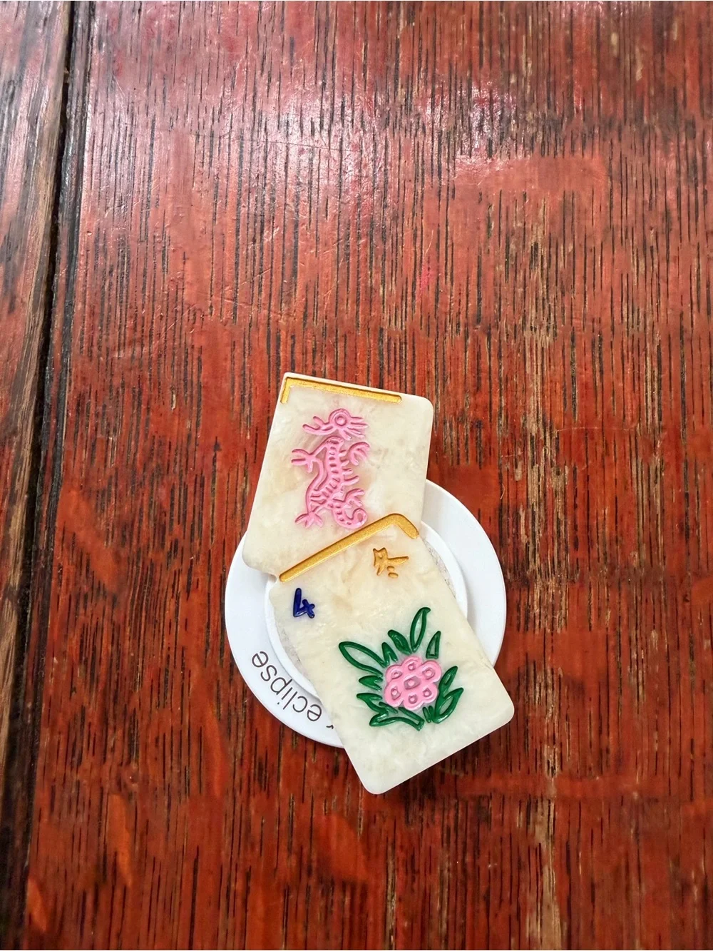 Solar Eclipse Hand painted Mahjong phone grip popsocket